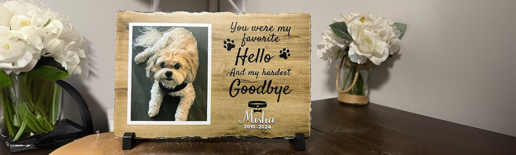 Indoor Pet memorial plaque with photo, You were my favorite hello Petloss gift