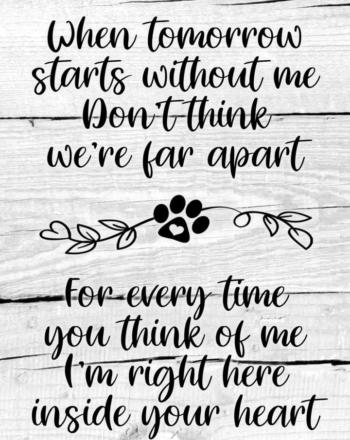 Personalized Dog Memorial   When Tomorrow Starts without me  Personalized Picture Keepsake Memorial Slates
