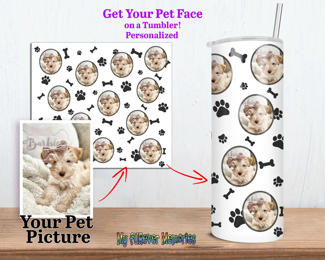 Personalized pet gifts Dog Face Skinny Tumbler Water Bottle Pet Gift Dog mom gift Skinny Tumbler