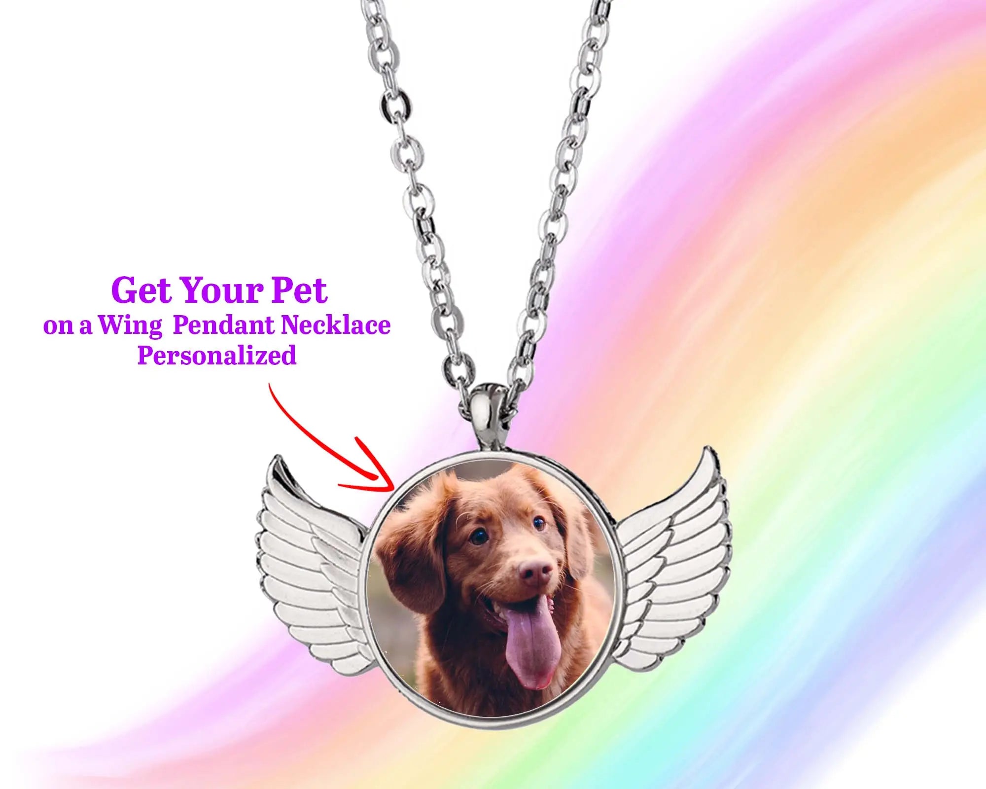 Dog Memorial Portrait with Angel Wings