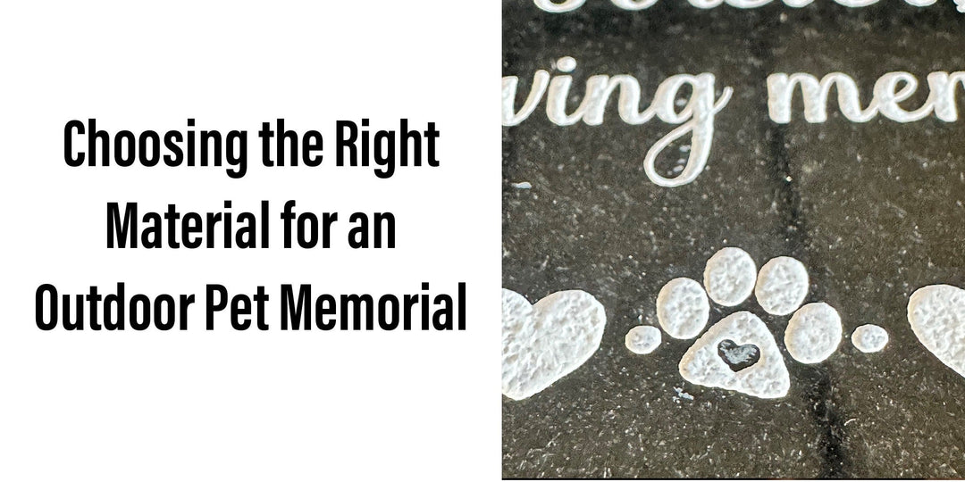 Outdoor pet memorial stones and materials comparison