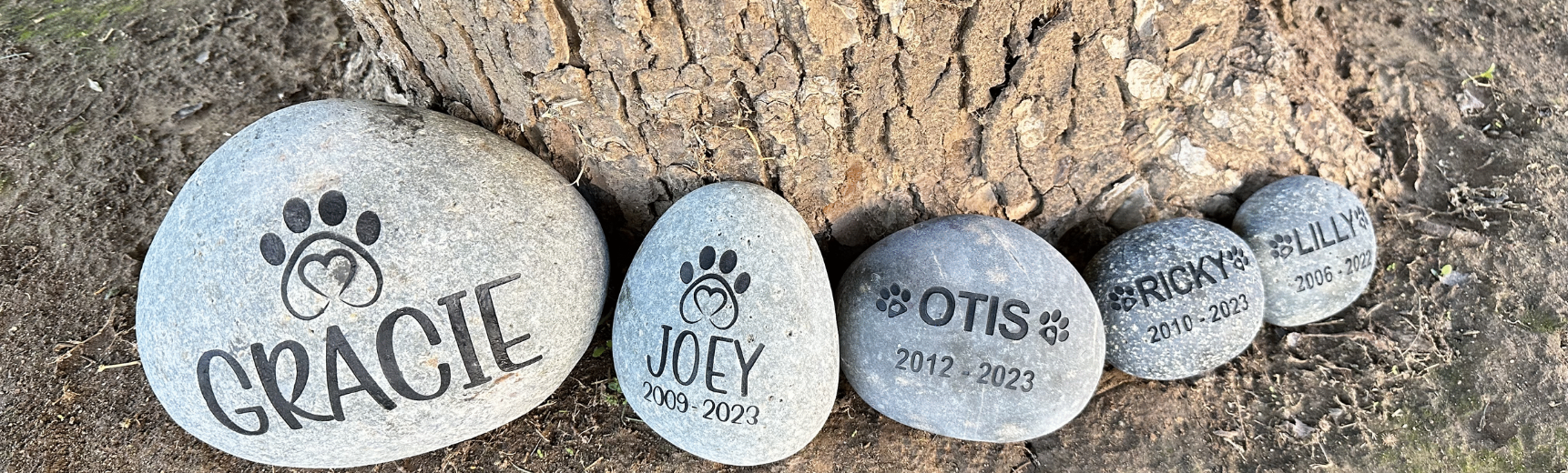 Engraved Pet Grave Marker Rocks