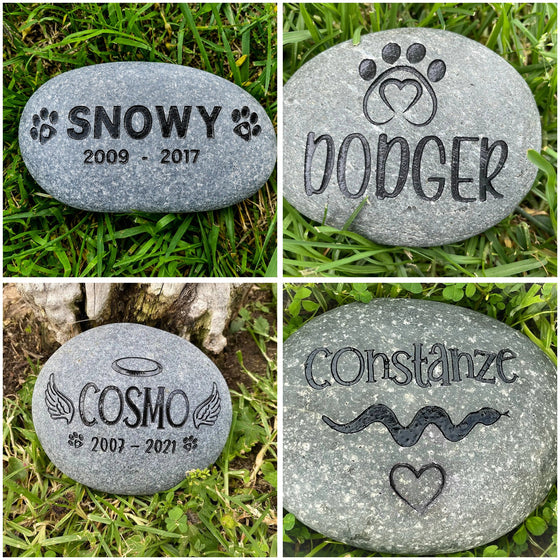 Engraved Pet Grave Marker Rocks