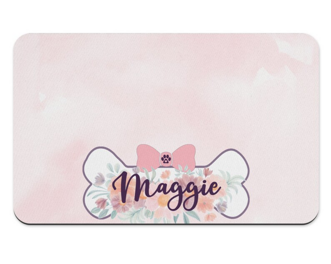 Blush Flowers Dog Mat