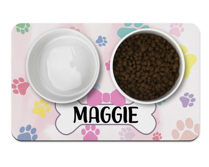 Pastel Paw Prints Pet Placemat