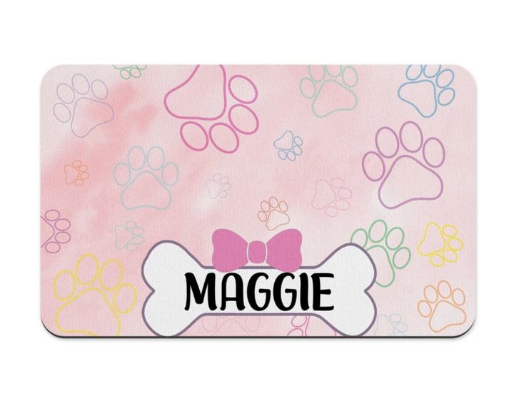 Blush Paw Prints Pet Placemat