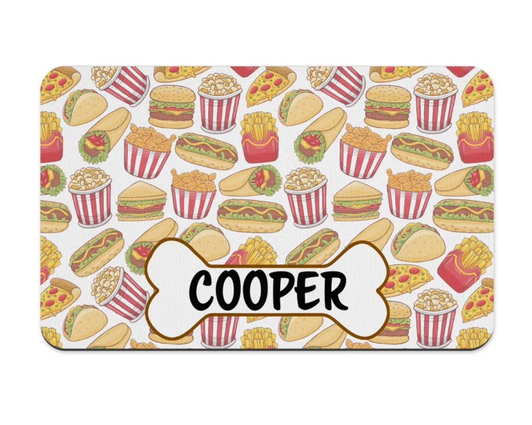 Fast Food texture Name Pet Placemat