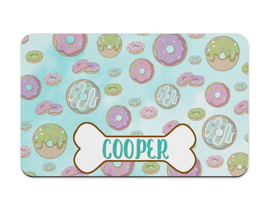 Donuts texture with Bone Name Pet Placemat