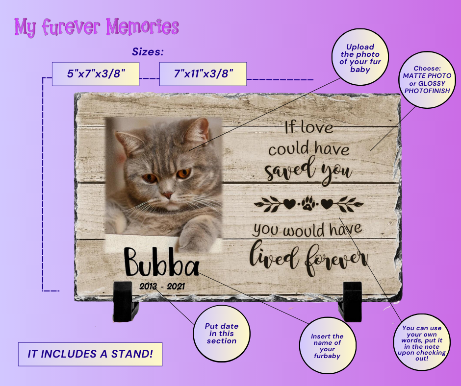 Memorial for a pet personalized Cat Plaque  If love could have kept you here Picture Keepsake