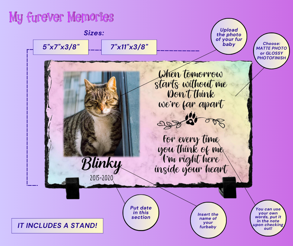 Cat Memorial Gifts Plaque   When tomorrow starts without me   Personalized Keepsake