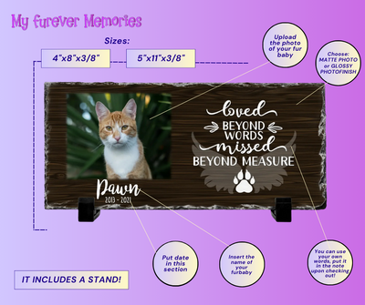 Personalized Personalized Cat Memorial Plaque Loved Beyond Words Missed Beyond Measure  Personalized Picture Keepsake