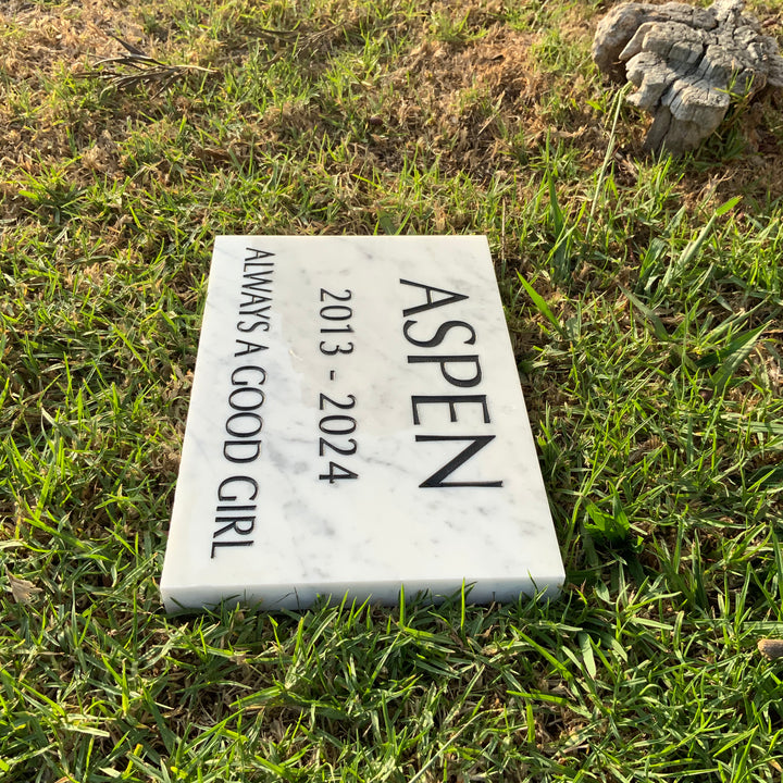 Marble Marker, Pet headstones, Custom Outdoor Engraved In Loving Memory