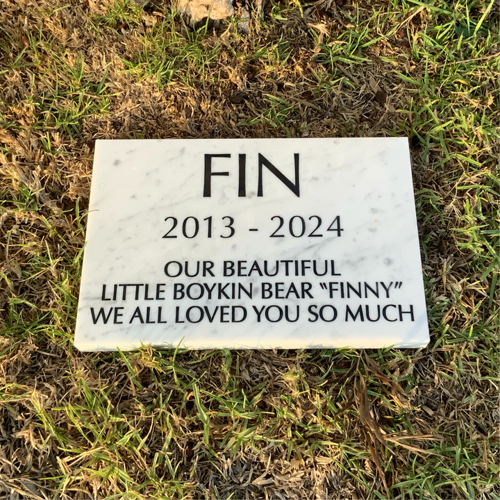 Marble Marker, Pet headstones, Custom Outdoor Engraved In Loving Memory