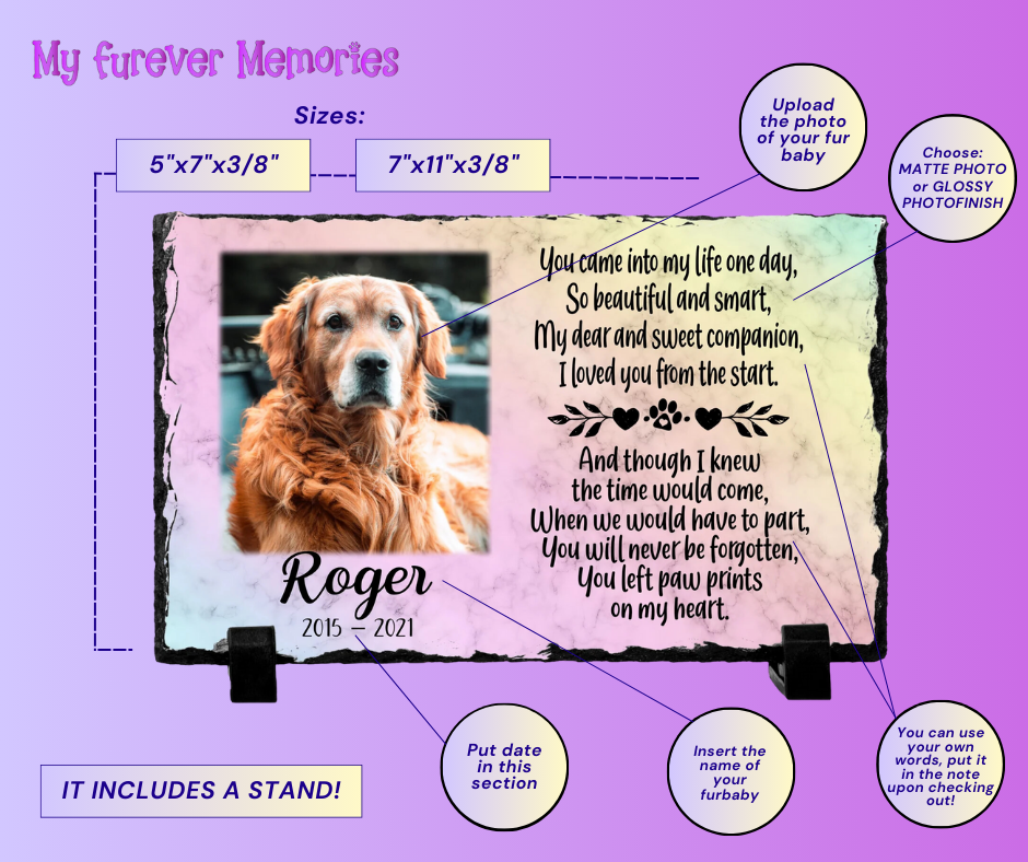 Unique Rainbow Bridge Pet loss Personalized Dog Memorial Plaque You left paw prints on my heart  Personalized Picture Keepsake