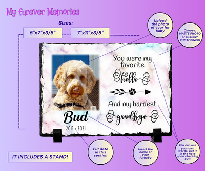 Personalized Dog Memorial Plaque   You Were My Favorite Hello and My Hardest Goodbye  Personalized Picture Keepsake