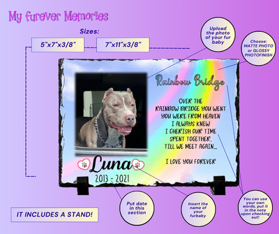Pet loss Memorial Plaque Personalized Dog Keepsake You left paw prints on my heart  Personalized Picture gift