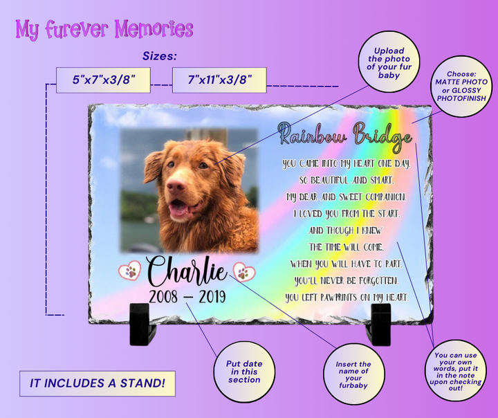 Personalized Dog Memorial   You left paw prints on my heart  Personalized Picture Keepsake