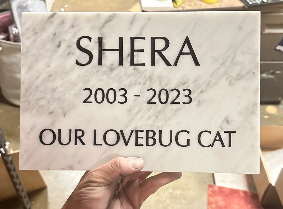 Marble Marker, Pet headstones, Custom Outdoor Engraved In Loving Memory