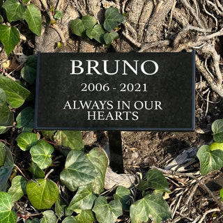 12x6x3/8 Rectangle w Ground Stake / Laser Engraved (Surface Etched)