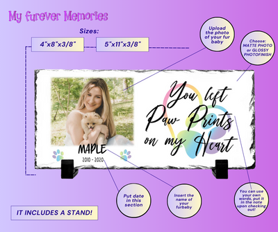 Personalized Dog Memorial   You left paw prints on my heart  Personalized Picture Keepsake