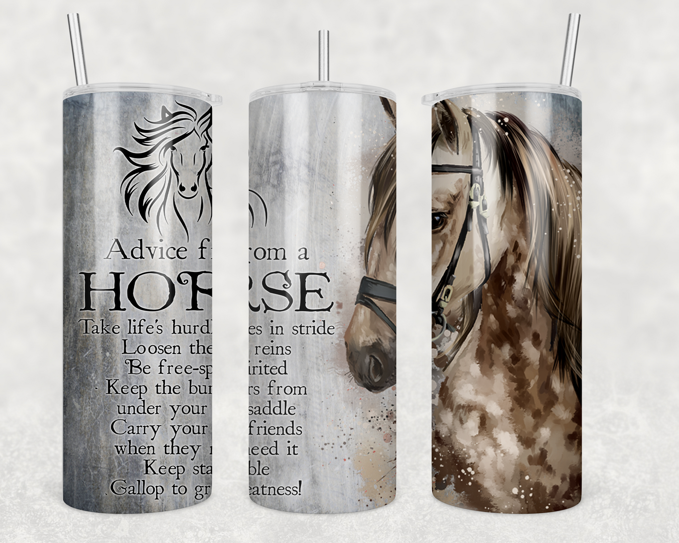Equine Wisdom 20oz Tumbler - Inspirational Horse Advice Stainless Steel Drinkware 🐎💭