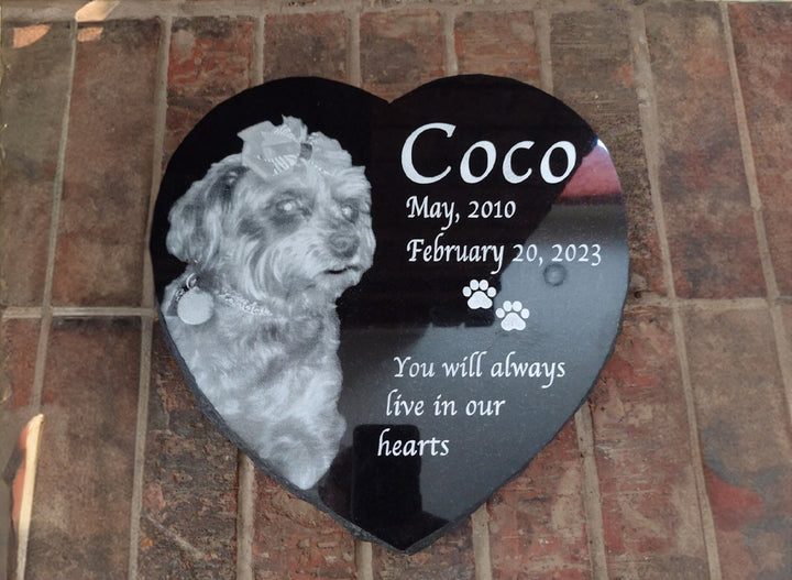 Heart Shape Outdoor Pet Grave marker Personalized Memorial Plaque