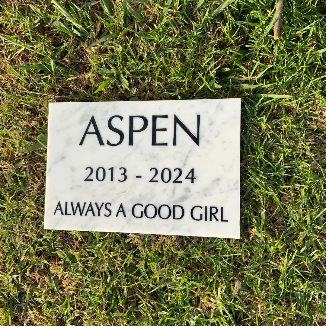 Marble Marker, Pet headstones, Custom Outdoor Engraved In Loving Memory