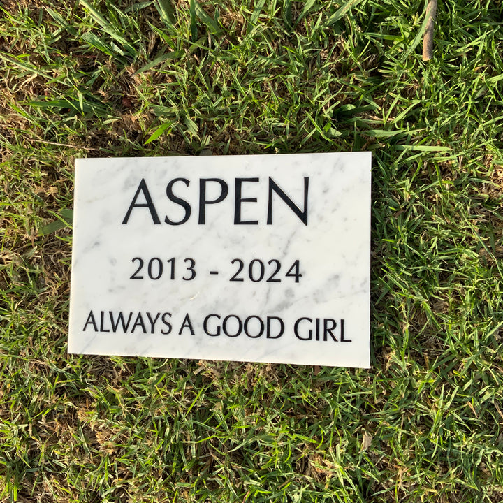 Marble Marker, Pet headstones, Custom Outdoor Engraved In Loving Memory