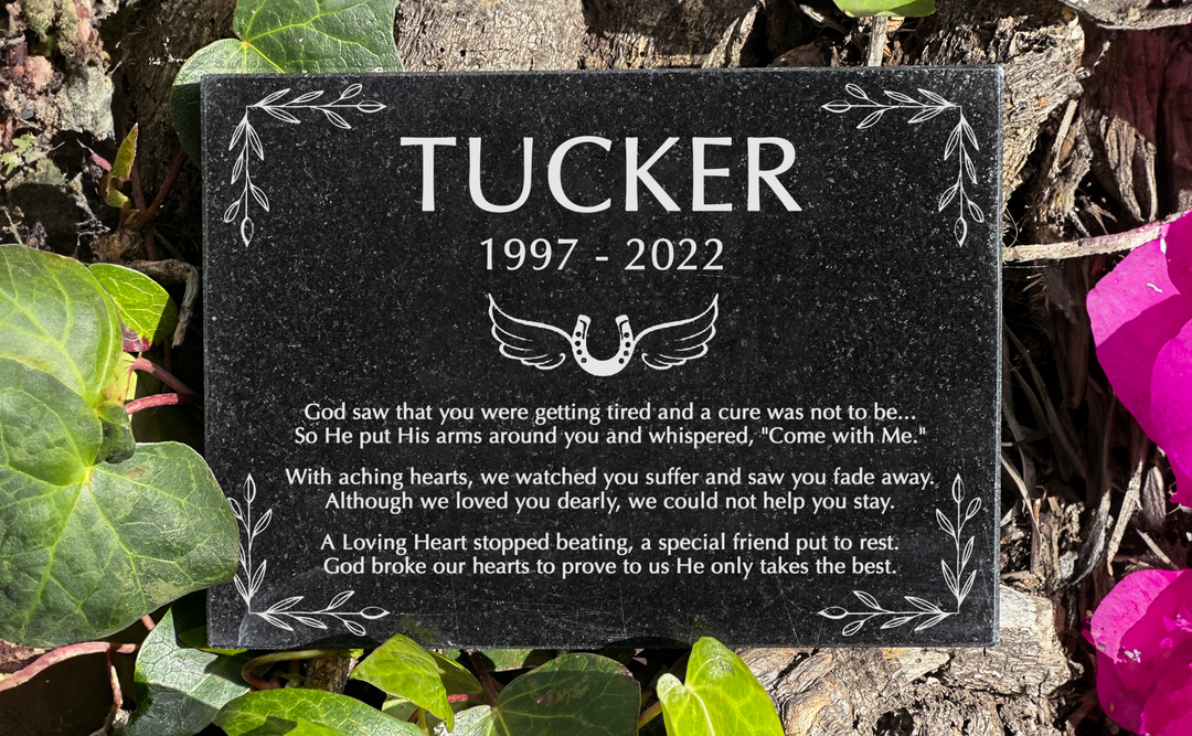 Horse headstone Marble Marker, Pet headstones, Custom Outdoor Engraved Horse Stone In Loving Memory