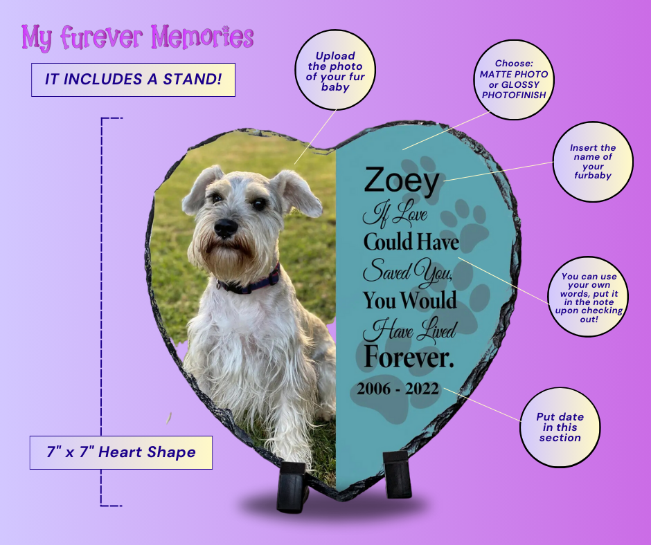 If Love Could Have Saved You Paw Prints Picture Keepsake Personalized Dog Memorial Plaque Heart Shape Slate