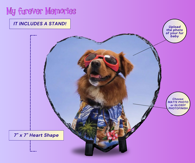 Custom Pet Portraits Personalized Pet Portrait Heart Shape Slate Picture Keepsake