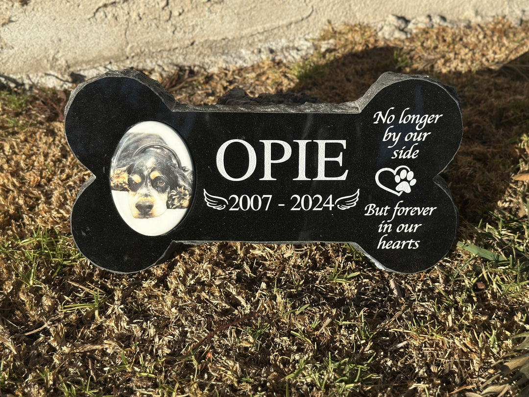 Outdoor Personalized Custom Memorial Plaque Black Granite keepsake stone