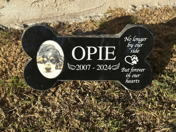 Outdoor Personalized Custom Memorial Plaque Black Granite keepsake stone