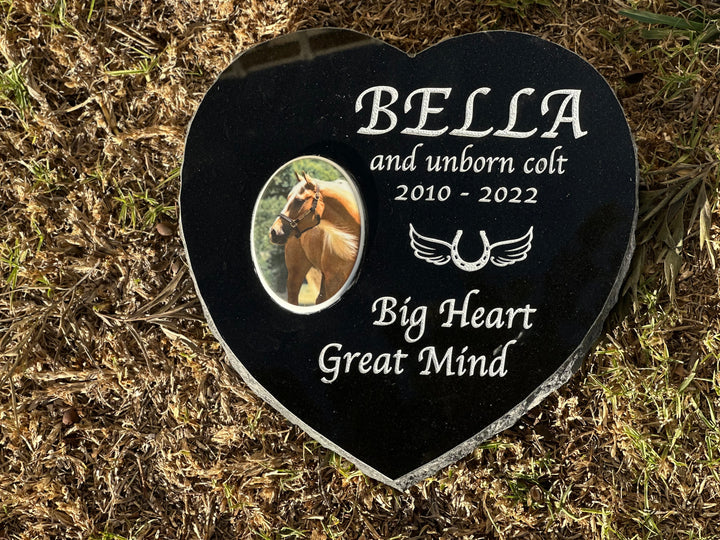 Outdoor Personalized Custom Memorial Plaque Black Granite keepsake stone