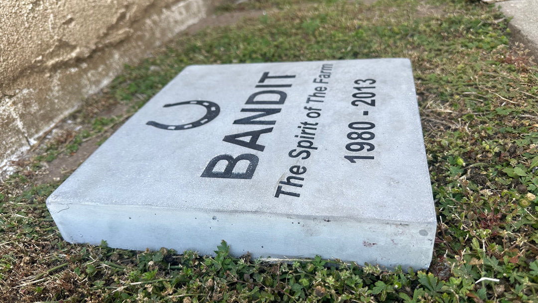 Engraved Gray Paver Headstones Grave Marker Custom Engraved Pet Memorial stone