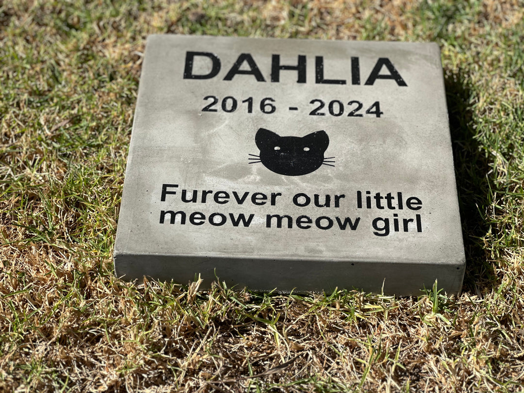 Engraved Gray Paver Headstones Grave Marker Custom Engraved Pet Memorial stone