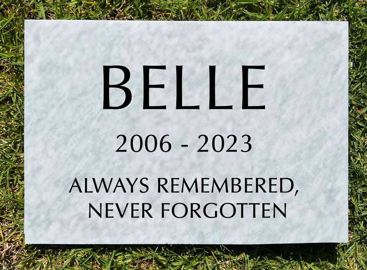 Marble Marker, Pet headstones, Custom Outdoor Engraved In Loving Memory