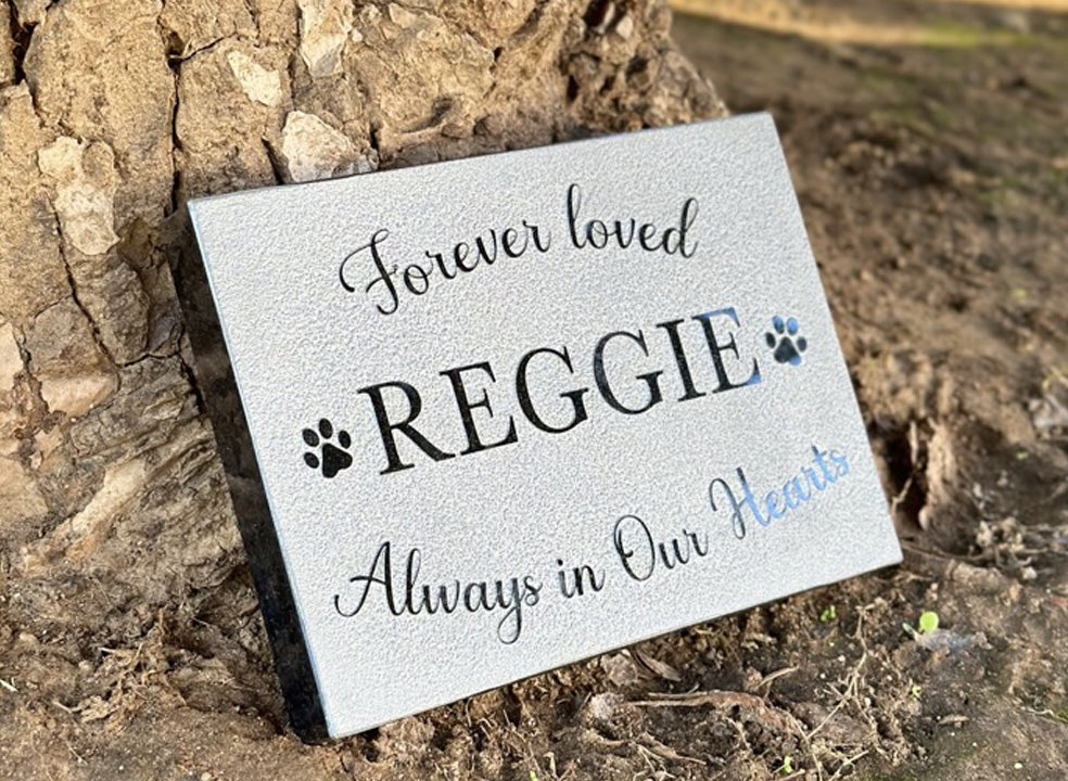 Outdoor Personalized Dog Memorial Plaque, Granite grave marker, Pet loss gift