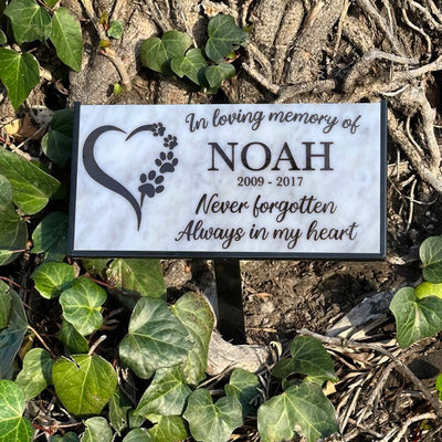 Outdoor Pet Grave Marker, Dog head stone, Personalized Outdoor Engraved Pet Stone You left paw Prints