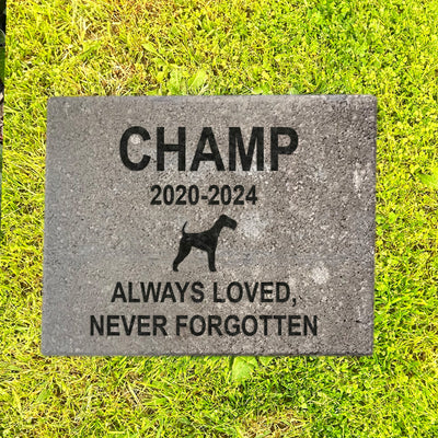 Engraved Gray Paver Headstones Grave Marker Custom Engraved Pet Memorial stone