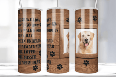 🎨 Paw Print Memorial Personalized: 20oz Designer Tumbler with Personalized Dog Portraits 🐾