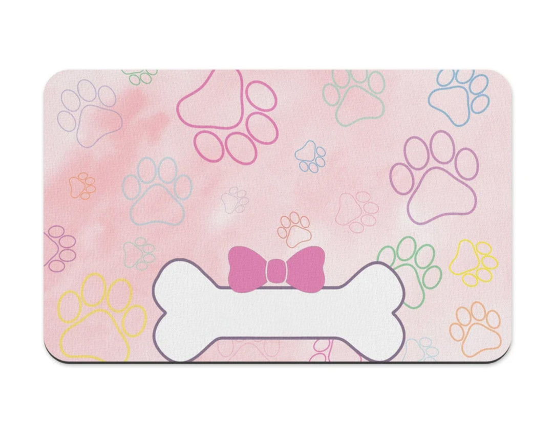 Blush Paw Prints Pet Placemat