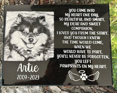 Outdoor Personalized Dog Memorial Plaque You Left Paw Prints on my Heart