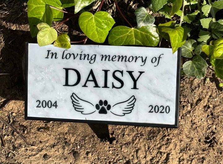 Pet Grave Marker, Dog head stone, Personalized Outdoor Engraved Pet Stone You left paw Prints