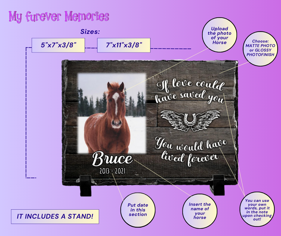 Personalized Horse Memorial Keepsake  If love alone could have kept you here Personalized Picture Keepsake