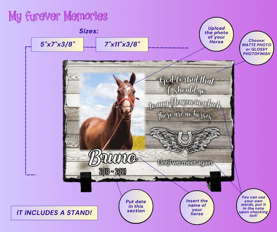 Personalized Horse Memorial Plaque   God Forbid that I should go to any Heaven   Personalized Keepsake