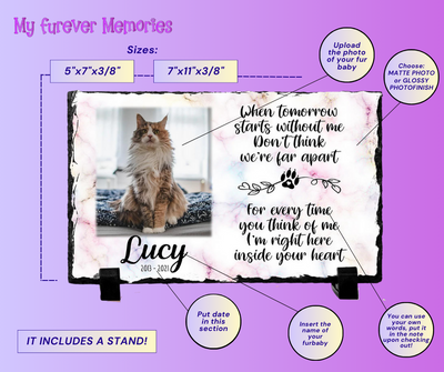 Cat Memorial Stone Personalized When tomorrow starts without me Personalized Pet loss Keepsake