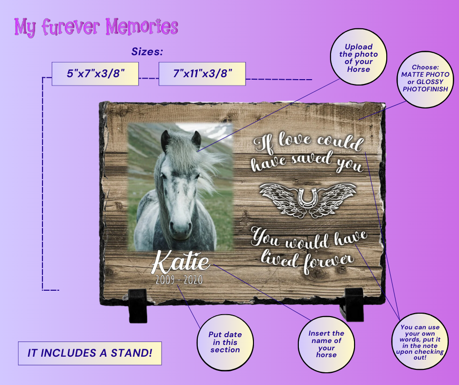 horse loss gift Personalized Horse Memorial Plaque   If love alone could have kept you here  Personalized Picture Keepsake
