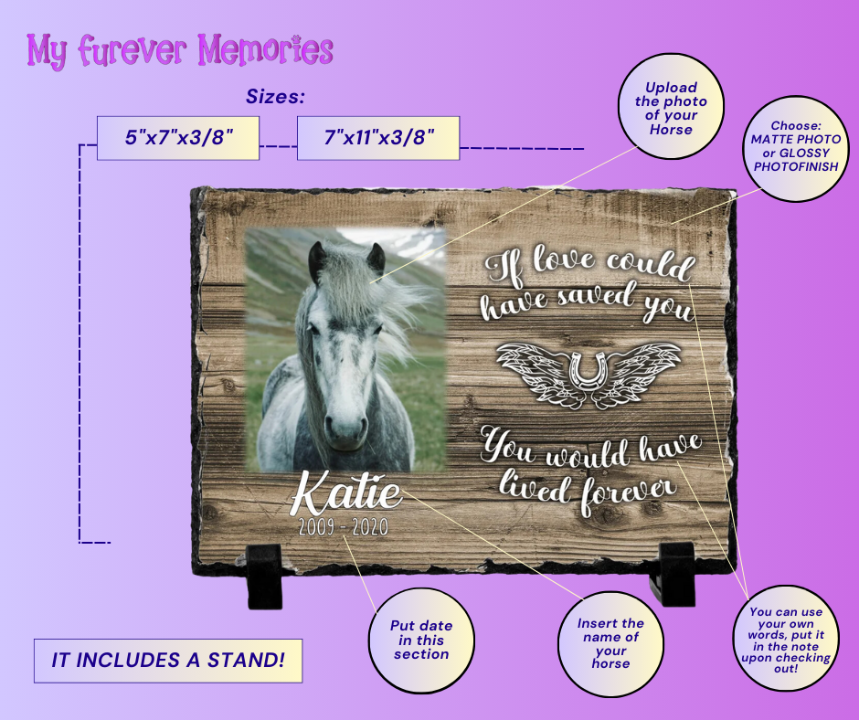 Personalized Horse Memorial Plaque   If love alone could have kept you here  Personalized Picture Keepsake