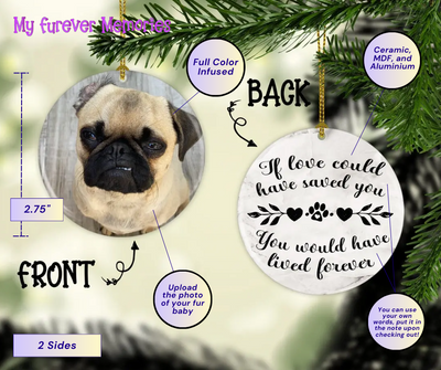 Personalized Dog Memorial  Christmas Ornament If Love Could Have Saved You Personalized Picture Keepsake